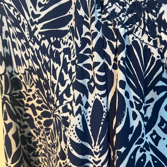Lilly Pulitzer Navy and White Blouse-Elsa Silk - Picture 4 of 7